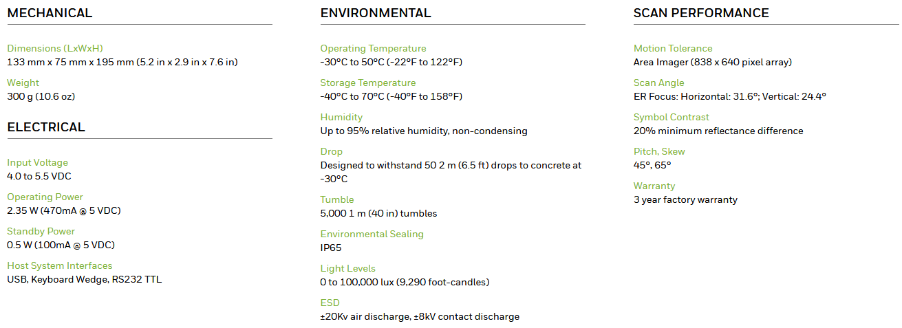 specifications